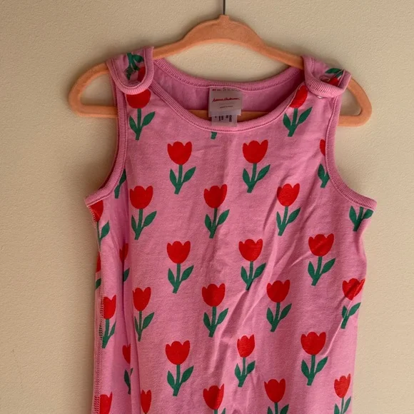 HANNA ANDERSSON - Pink Floral Sleeveless Baby Jumpsuit - Picture 3 of 5
